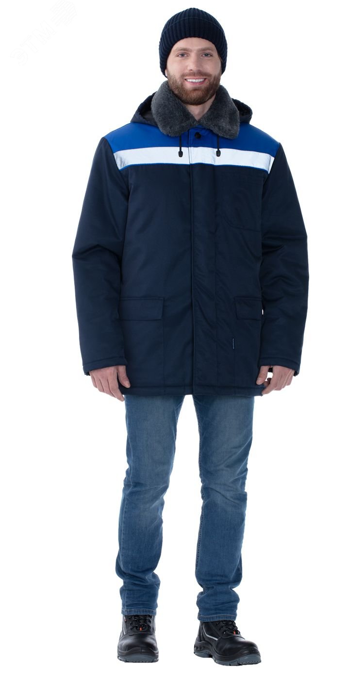 Изображение товара Куртка утепленная мужская Бригада цв.т.син.-вас., р. 112-116/182-188 (Компл)