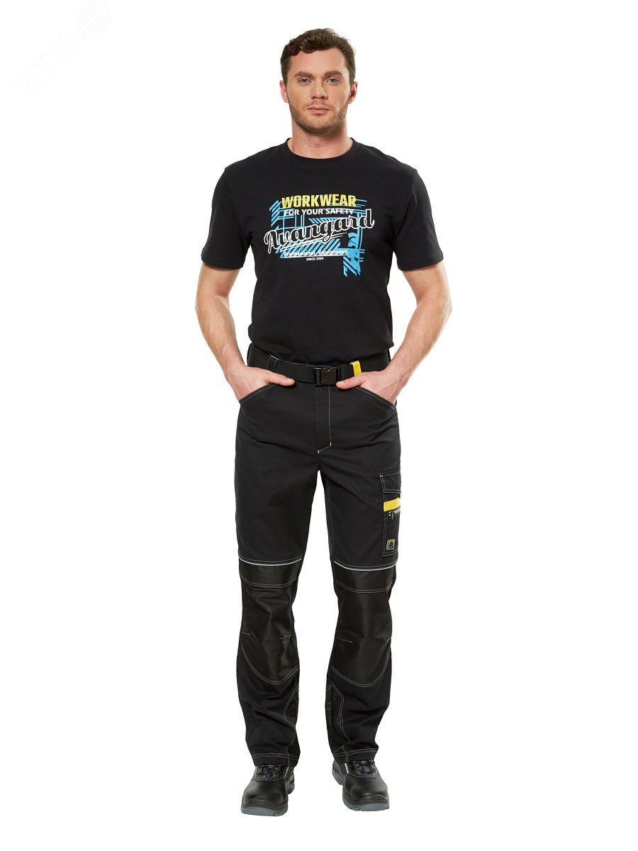 Изображение товара Брюки Старт мужские черные с карманами и защитными накладками