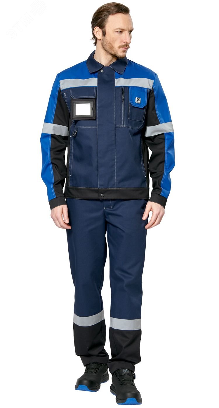 Изображение товара Куртка мужская рабочая летняя для ИТР Виват NEW сине-черно-васильковая, р. 104-108/182-188 (шт)