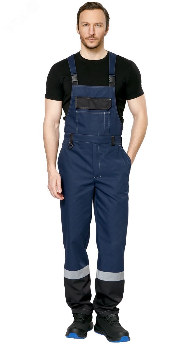 Изображение товара Полукомбинезон рабочий летний мужской Виват NEW сине черный 104-108/170-176