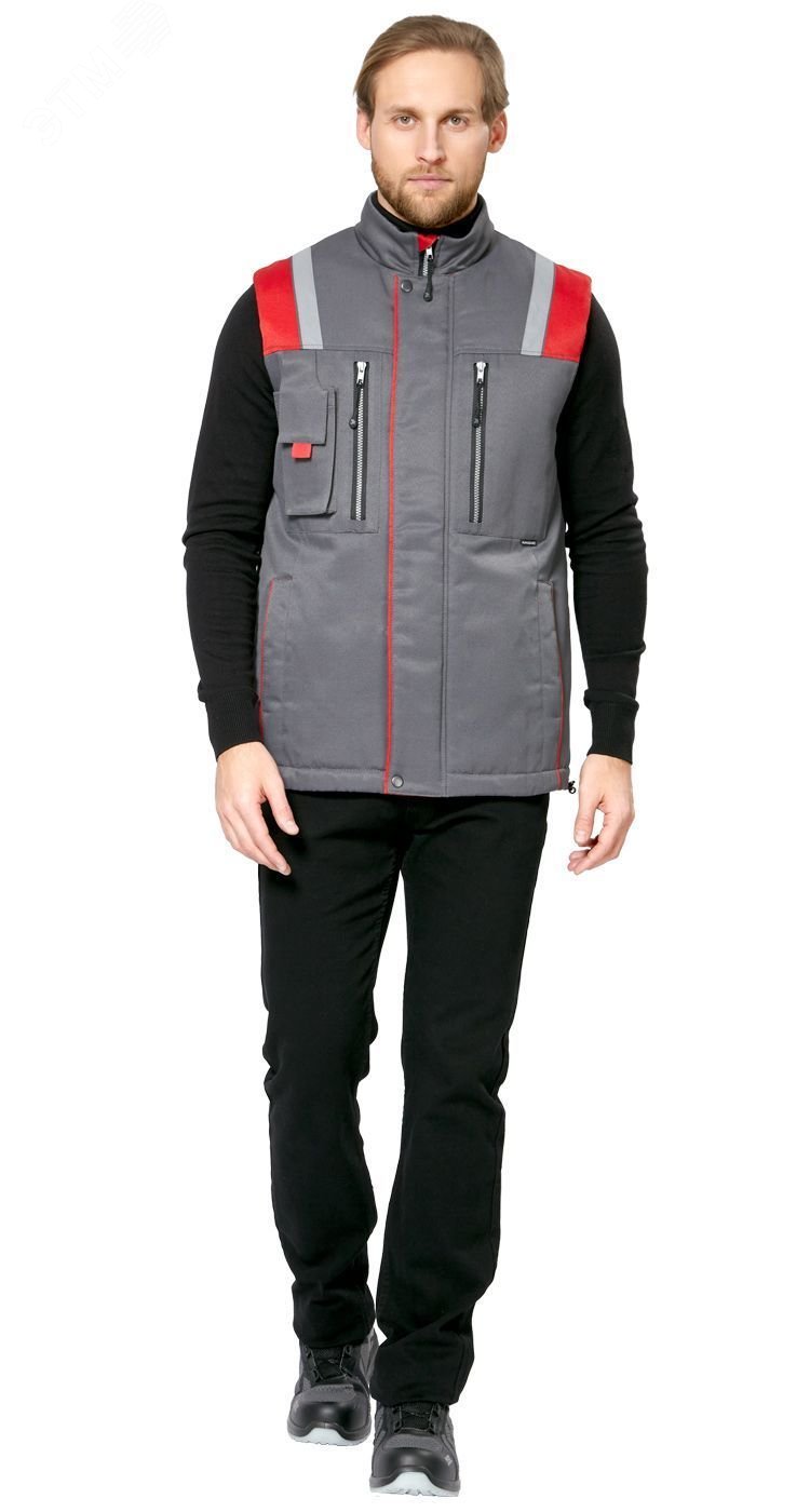 Изображение товара Мужской утепленный жилет Авангард демисезонный с карманами и светоотражающими элементами