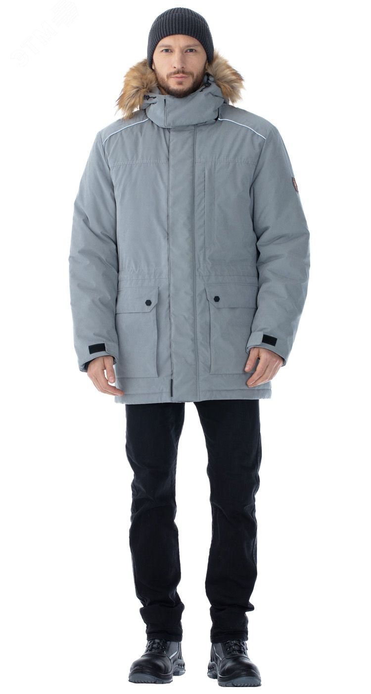 Изображение товара Куртка мужская утепленная Рутфорд светло-серая 88-92/182-188