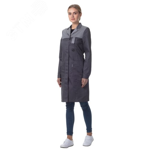 Изображение товара Халат женский Технолог NEW (сер.-св.сер.), р. 104-108/158-164 (шт)