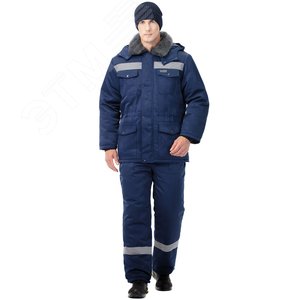 Изображение товара Костюм Мастер Ультра утепленный (ткань смесовая, 210), куртка, брюки, темно-синий, 96-100,182-188 (комп)