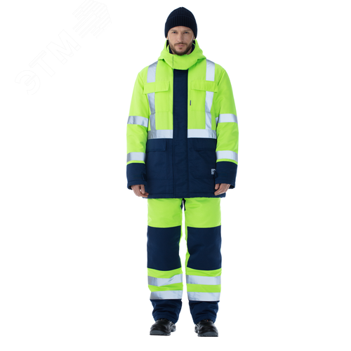 Изображение товара Костюм сигнальный утепленный Альянс с пк цв. фл. лимон-син., р. 96-100/170-176 (компл)