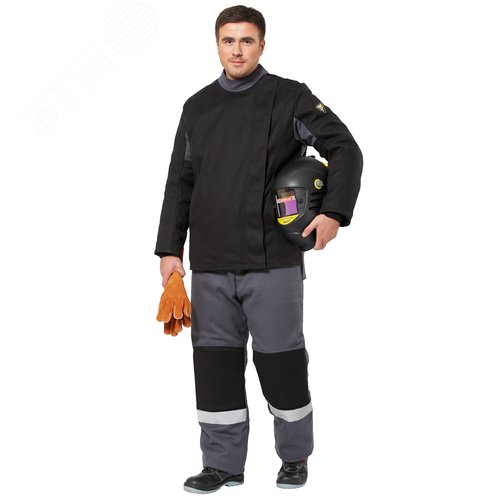Изображение товара Костюм сварщика Болид, цв. черный-серый утепленный, р. 104-108/170-176 (компл)