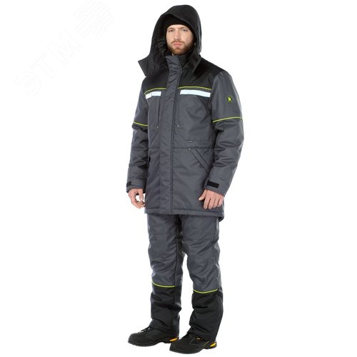 Изображение товара Костюм мужской утепленный Брукс с брюками цв. т.серый-черный, р. 88-92/170-176 (Компл)