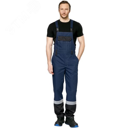 Изображение товара Полукомбинезон мужской рабочий летний для ИТР Виват NEW сине-черный,р. 120-124/182-188 (шт)