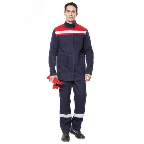 Изображение товара Костюм сварщика Стопфаер, темно-синий с красным, с СОП, р. 112-116/182-188 (компл)
