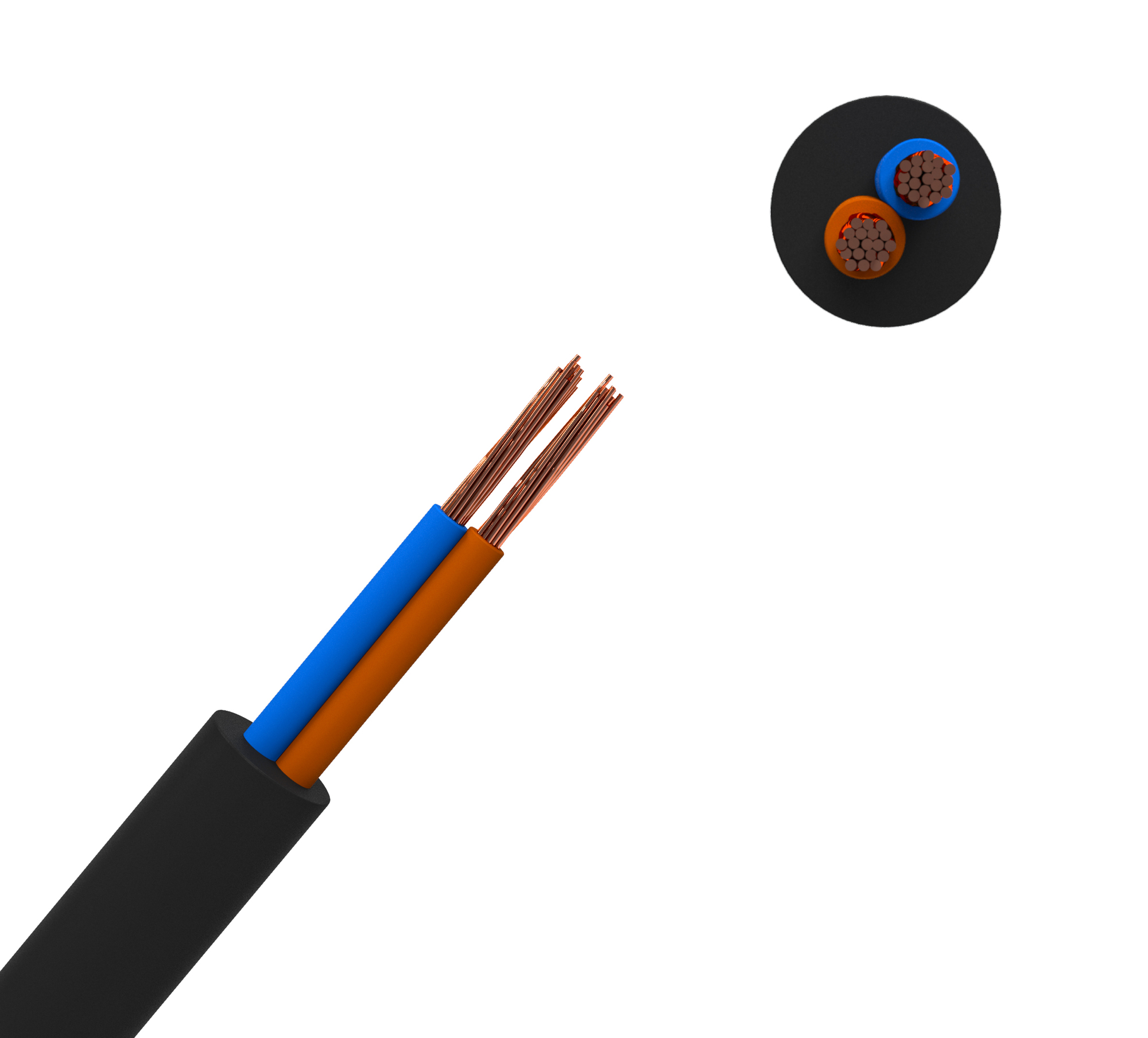 Кабель силовой КГТП-ХЛ 2х1(N)380/660-3 50м ТРТС