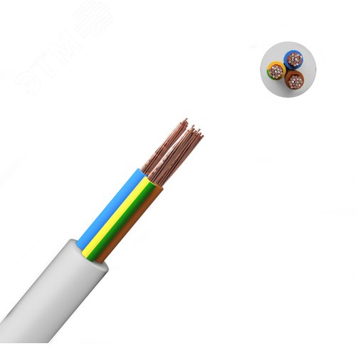 Провод ПВС 2х1+1х1белый (20м) ТРТС - фото 1