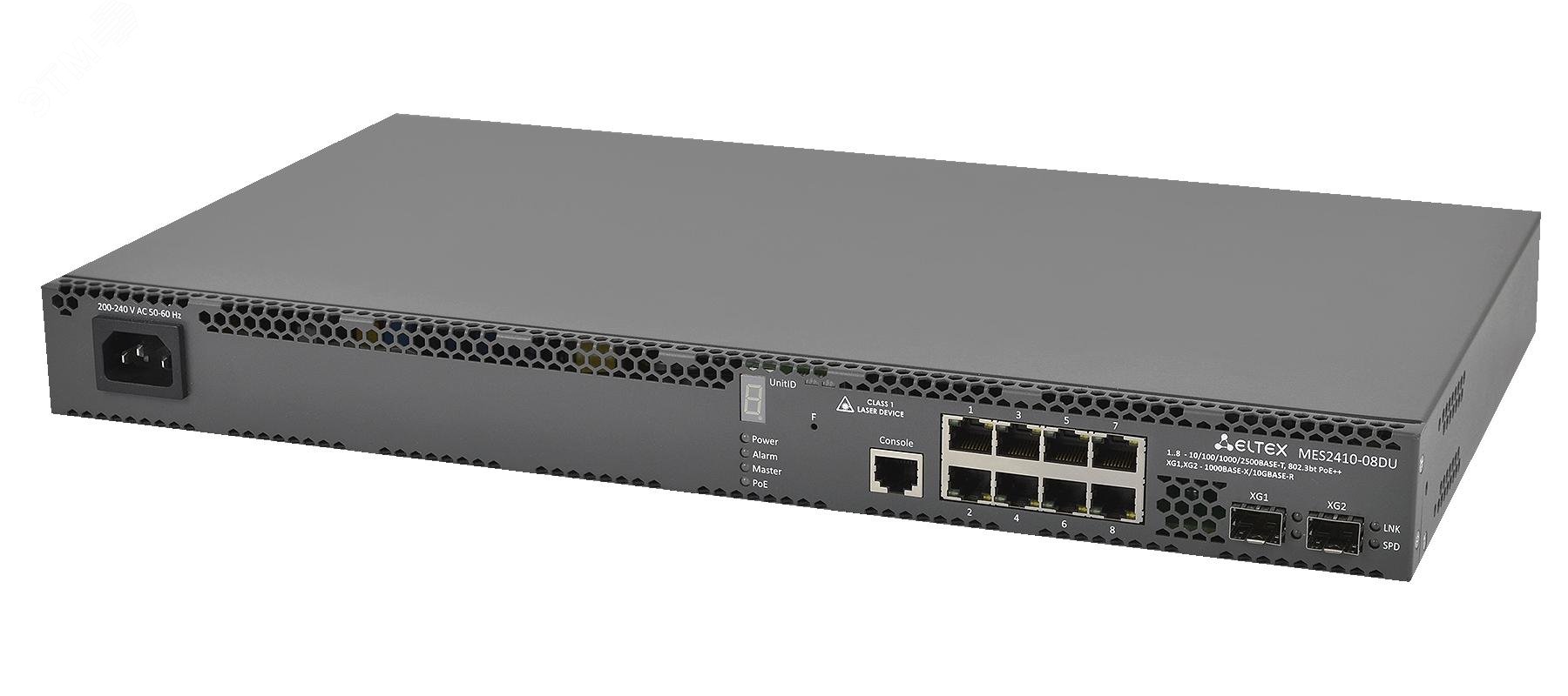 Изображение товара Коммутатор управляемый ELTEX MES2410-08DU 10 портов RJ45/SFP 10G PoE 720Вт