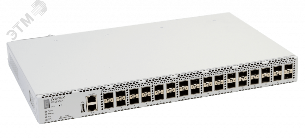 Коммутатор агрегации управляемый L3 32 портов SFP+, SFP 10/1000Мб/с, USB без БП MES5332A ELTEX - превью 3