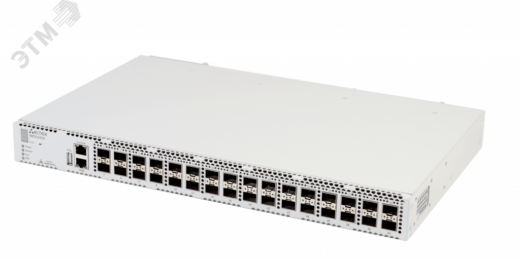 Коммутатор агрегации управляемый L3 32 портов SFP+, SFP 10/1000Мб/с, USB без БП MES5332A ELTEX - превью