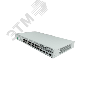 Коммутатор управляемый L2 24 порта 10/100/1000 Мб/с, 4хSFP, SFP+, 48В DC