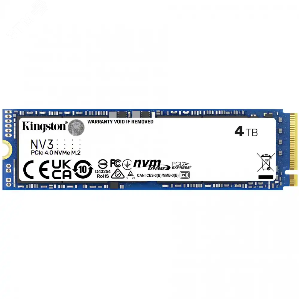 Изображение товара Накопитель SSD M.2 2280 4ТБ NV3, NVMe, 3D TLC, 6000/5000 Мб/с (шт)