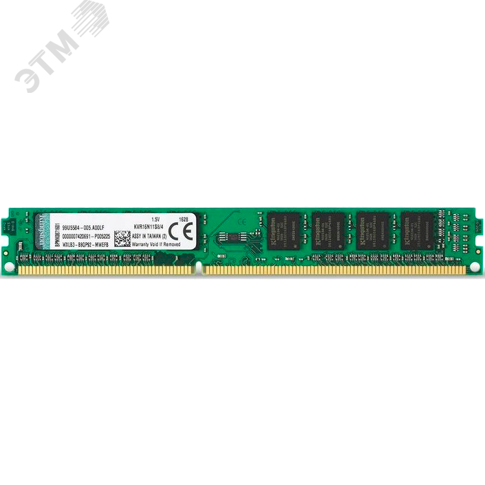 Изображение товара Модуль памяти ValueRAM 4ГБ, DDR3, DIMM, 1600 МГц, 12800 Мб/с (шт)