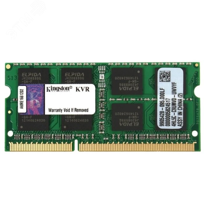 Изображение товара Модуль памяти ValueRAM 8ГБ, DDR3, SODIMM, 1600 МГц, 12800 Мб/с (шт)
