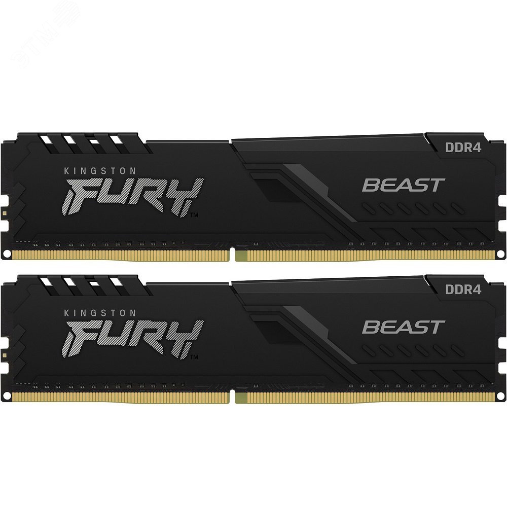 Изображение товара Модуль памяти FURY Beast Black 16ГБ, DDR4, DIMM, 3600 МГц, 28800 Мб/с (комплект 2 модуля) (шт)