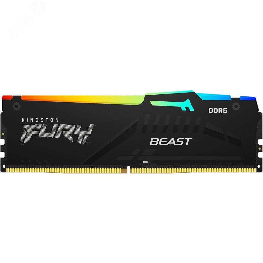 Изображение товара Модуль памяти FURY Beast RGB XMP 16ГБ, DDR5, DIMM, 5200 МГц, 41600 Мб/с (шт)
