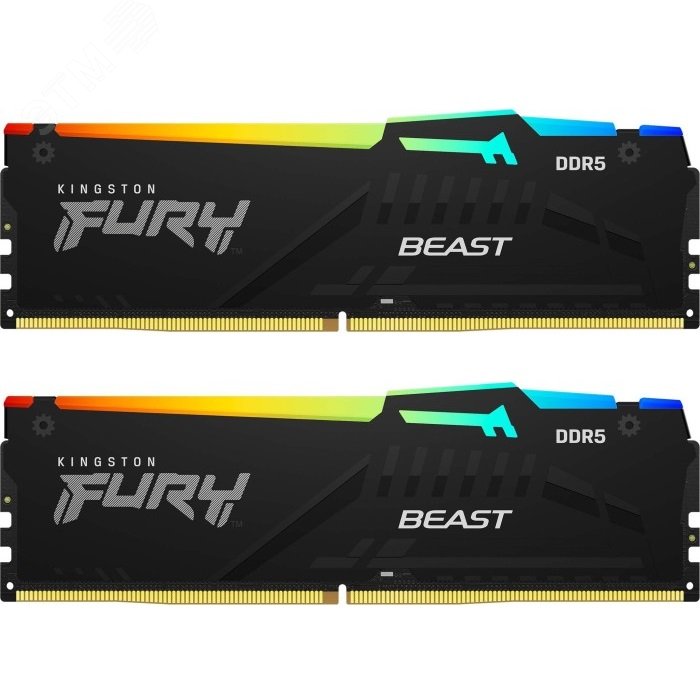 Изображение товара Модуль памяти Kingston Fury Beast RGB DDR5 16ГБ 5600 МГц комплект 2 шт