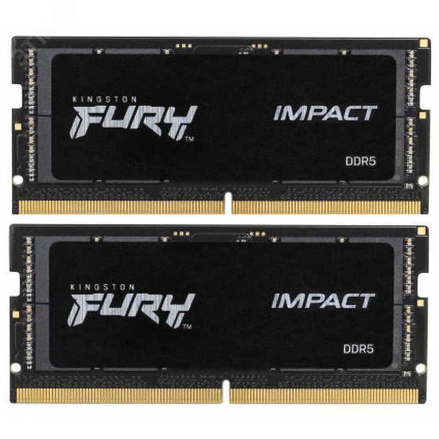 Изображение товара Модуль памяти FURY Impact PnP 64ГБ, DDR5, SODIMM, 4800 МГц, 38400 Мб/с (комплект 2 модуля) (шт)
