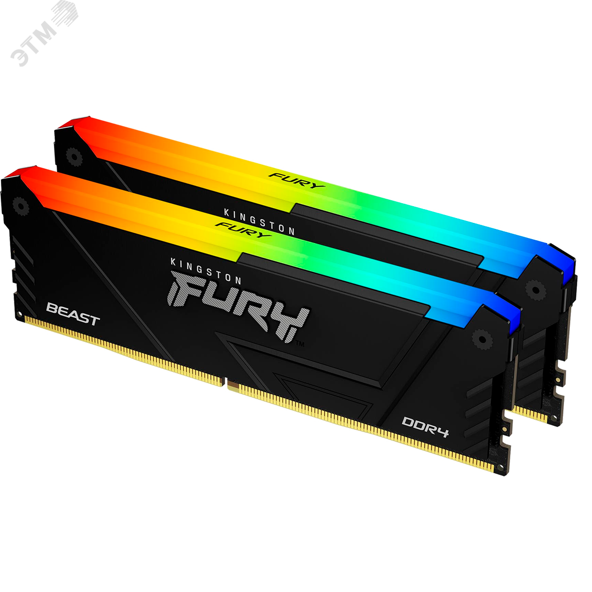 Изображение товара Модуль памяти FURY Beast RGB 32ГБ, DDR4, DIMM, 3600 МГц, 28800 Мб/с (комплект 2 модуля) (шт)