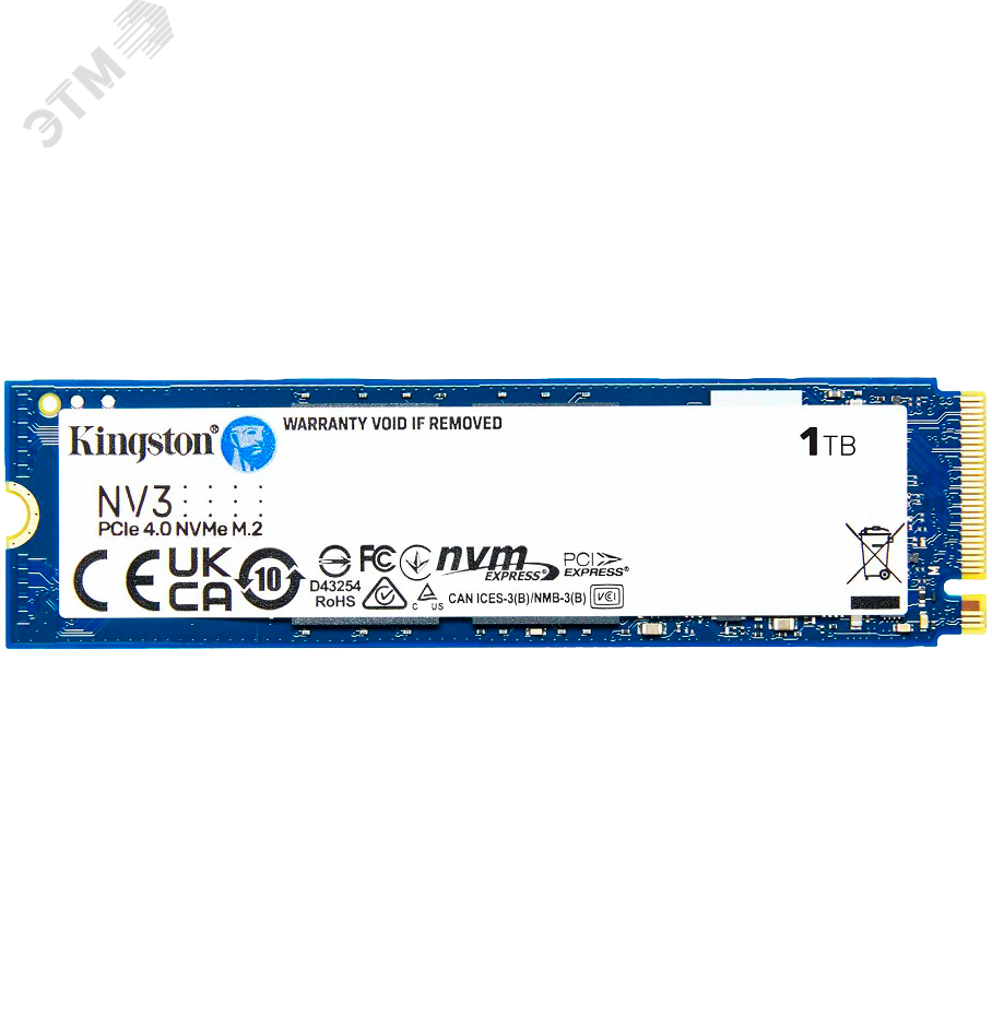 Изображение товара Накопитель SSD M.2 2280 1 ТБ NV3, PCIe 4.0 x4, 3D NAND, 6000/4000 Мб/с (шт)