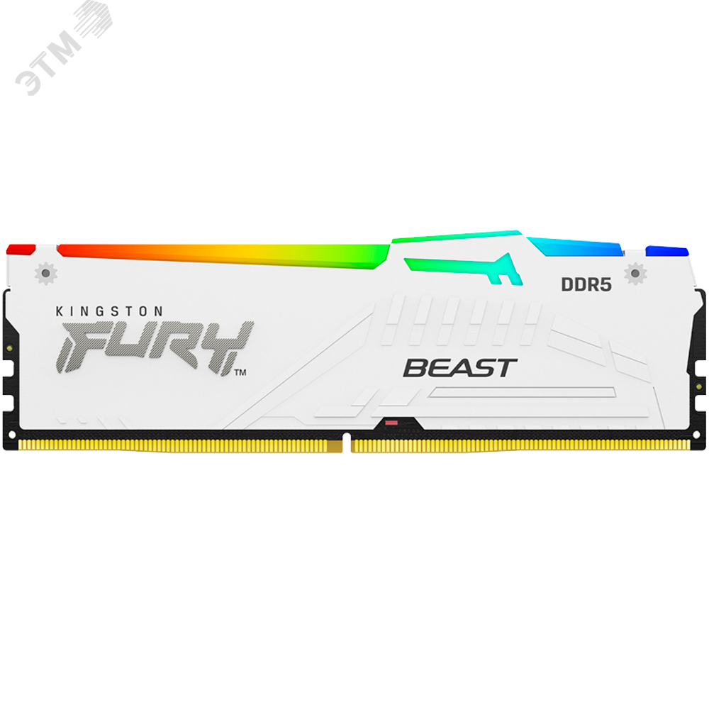 Изображение товара Модуль памяти FURY Beast White RGB EXPO 16ГБ, DDR5, DIMM, 6400 МГц, 51200 Мб/с (шт)