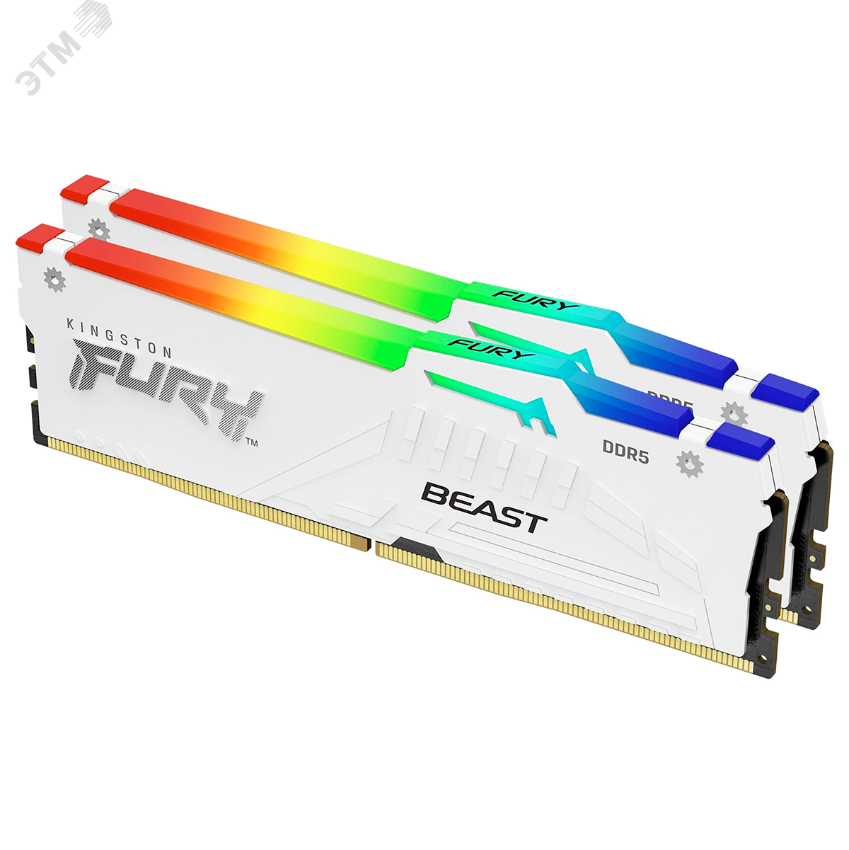 Изображение товара Модуль памяти Kingston FURY Beast White RGB DDR5 32ГБ 5600 МГц комплект 2 шт
