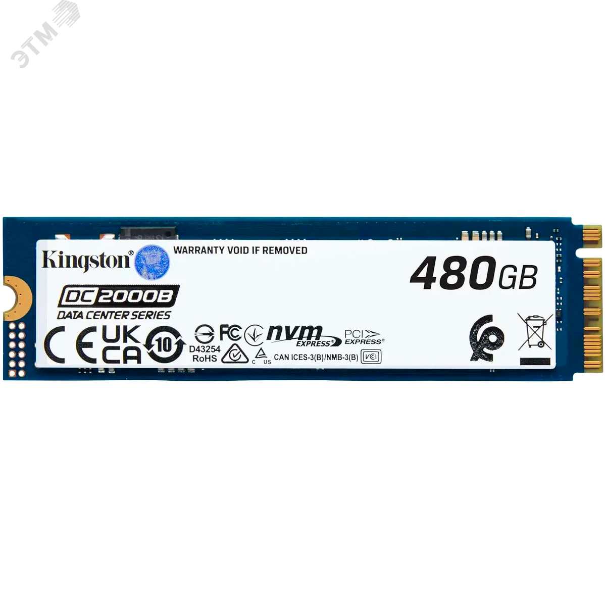 Изображение товара Накопитель SSD M.2 2280 480ГБ DC2000B, NVMe, 3D TLC, 7000/800 Мб/с (шт)
