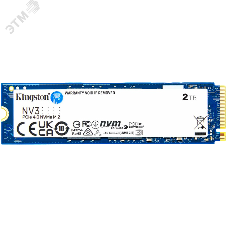 Изображение товара Накопитель SSD M.2 2280 2ТБ NV3, NVMe, 3D TLC, 6000/5000 Мб/с (шт)