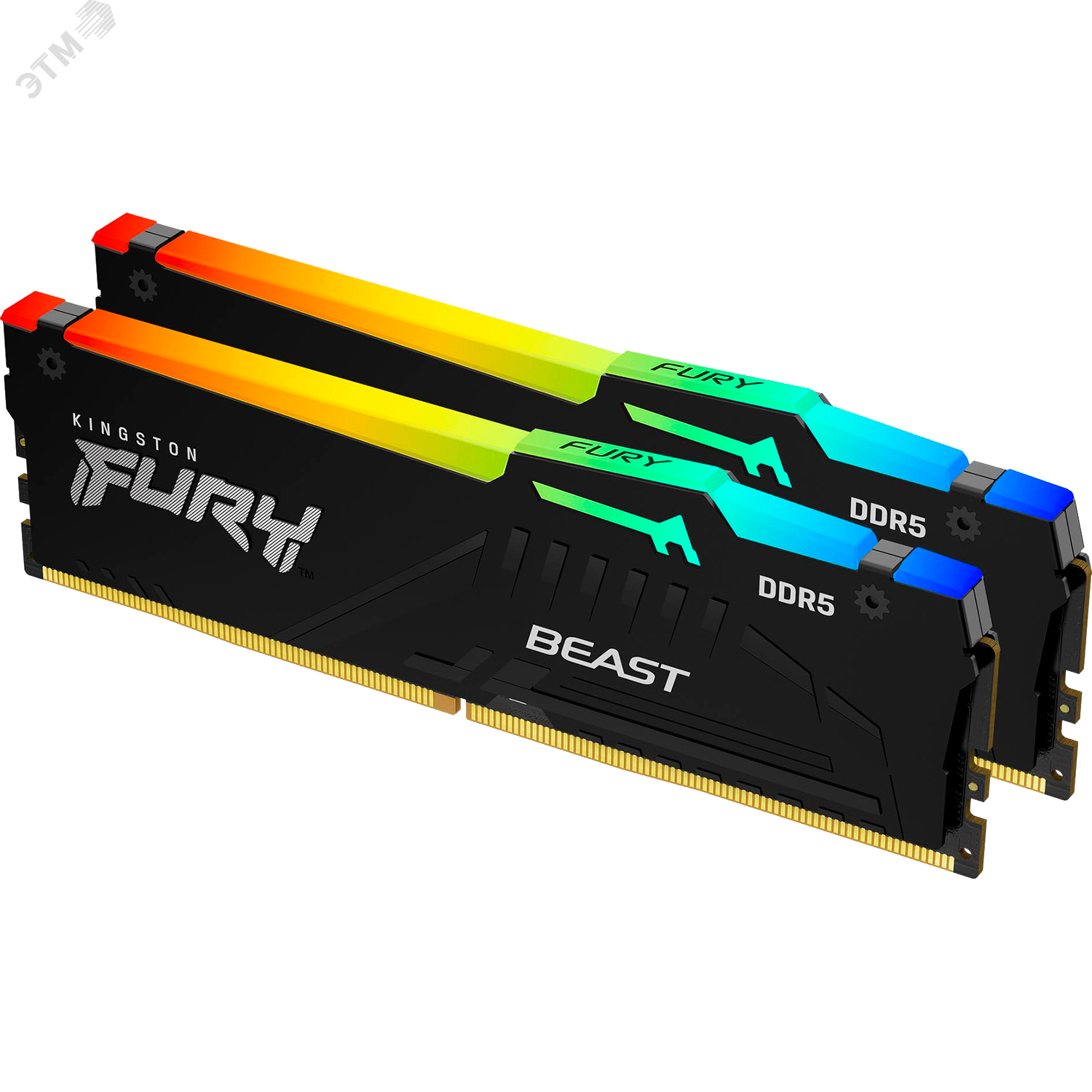 Изображение товара Модуль памяти FURY Beast RGB EXPO 16ГБ, DDR5, DIMM, 5200 МГц, 41600 Мб/с (комплект 2 модуля) (шт)