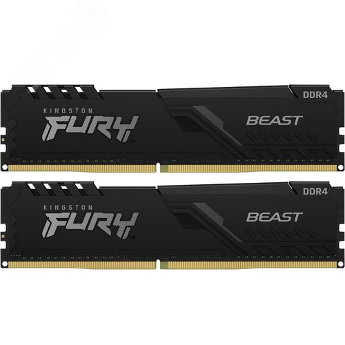 Изображение товара Модуль памяти FURY Beast Black 64ГБ, DDR4, DIMM, 3200 МГц, 25600 Мб/с (комплект 2 модуля) (шт)