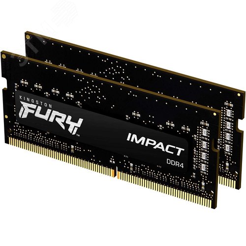Изображение товара Модуль памяти FURY Impact 32ГБ, DDR4, SODIMM, 3200 МГц, 25600 Мб/с (комплект 2 модуля) (шт)