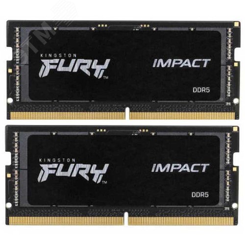 Изображение товара Модуль памяти FURY Impact PnP 32ГБ, DDR5, SODIMM, 4800 МГц, 38400 Мб/с (комплект 2 модуля) (шт)
