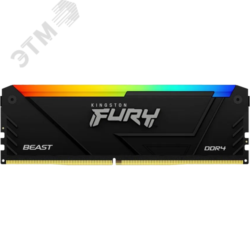 Изображение товара Модуль памяти FURY Beast RGB 16ГБ, DDR4, DIMM, 3200 МГц, 25600 Мб/с (шт)