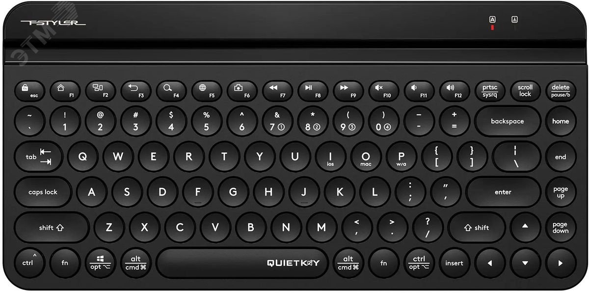 Изображение товара Клавиатура беспроводная Fstyler FBK30, USB, BT/Radio, slim, multimedia, черный (шт)