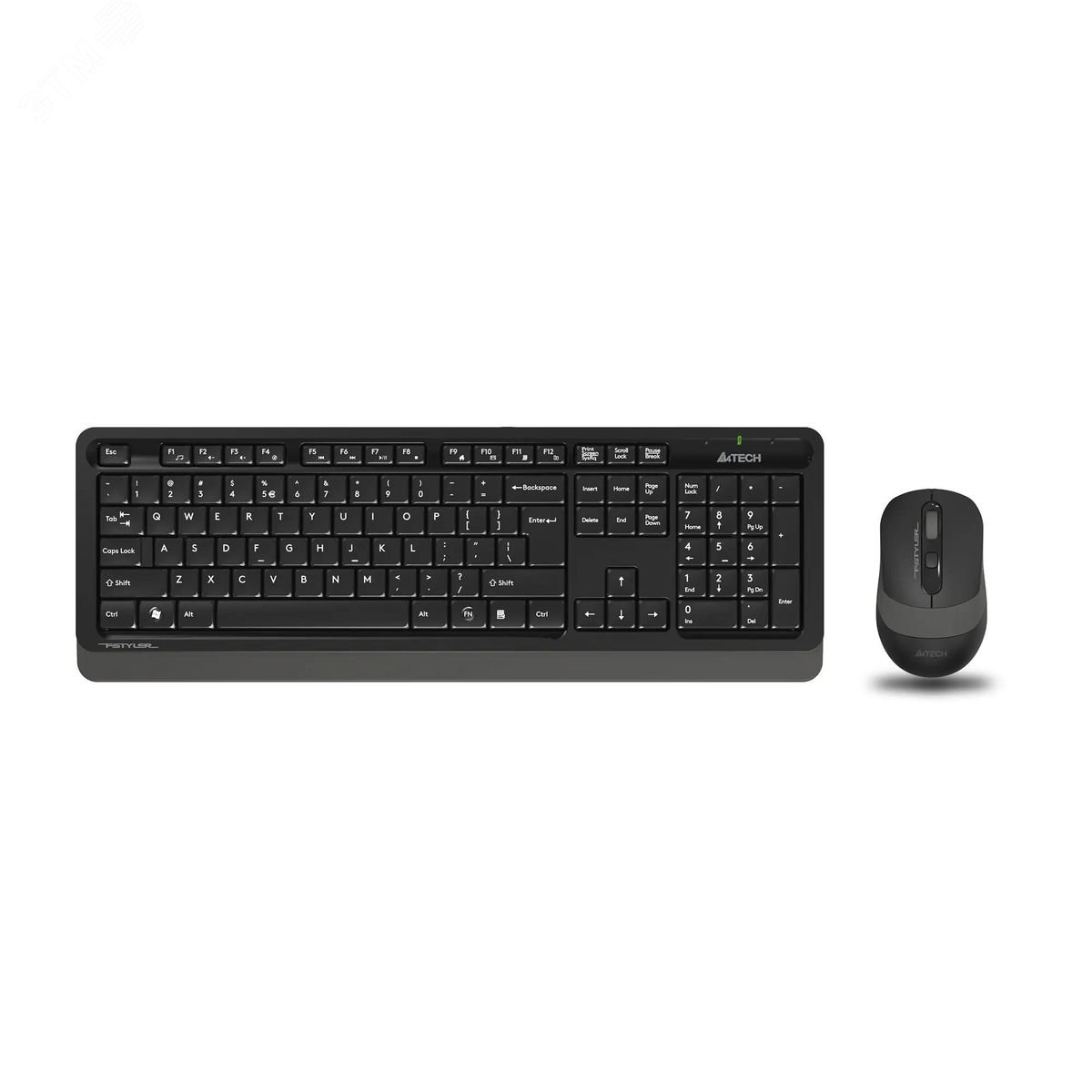 Изображение товара Комплект клавиатура + мышь беспроводной Fstyler FG1010, мультимедиа, черный/серый (шт)