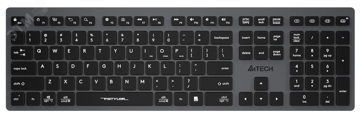 Изображение товара Беспроводная клавиатура A4Tech Fstyler FBX50C USB Bluetooth серый