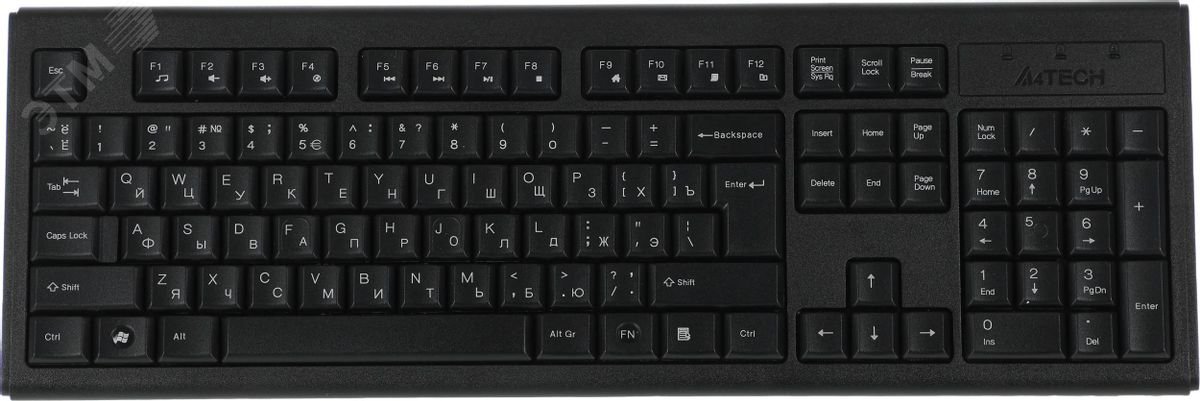 Изображение товара Клавиатура A4Tech KR-83 черная проводная USB