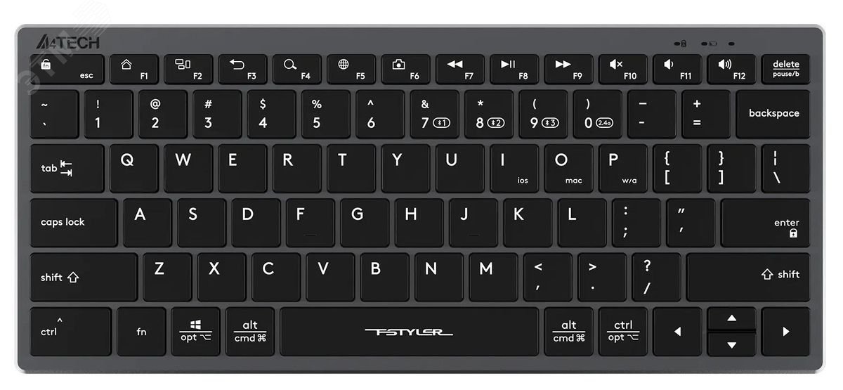 Изображение товара Клавиатура беспроводная Fstyler FBX51C, USB, BT/Radio, slim, multimedia, серый (шт) Изображение товара Клавиатура беспроводная Fstyler FBX51C, USB, BT/Radio, slim, multimedia, серый (шт)