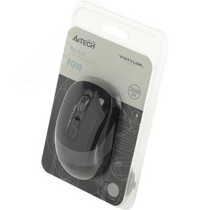 Изображение товара Мышь беспроводная Fstyler FG10, оптическая, USB, 2000dpi, 4 кнопки, черный/серый (шт)