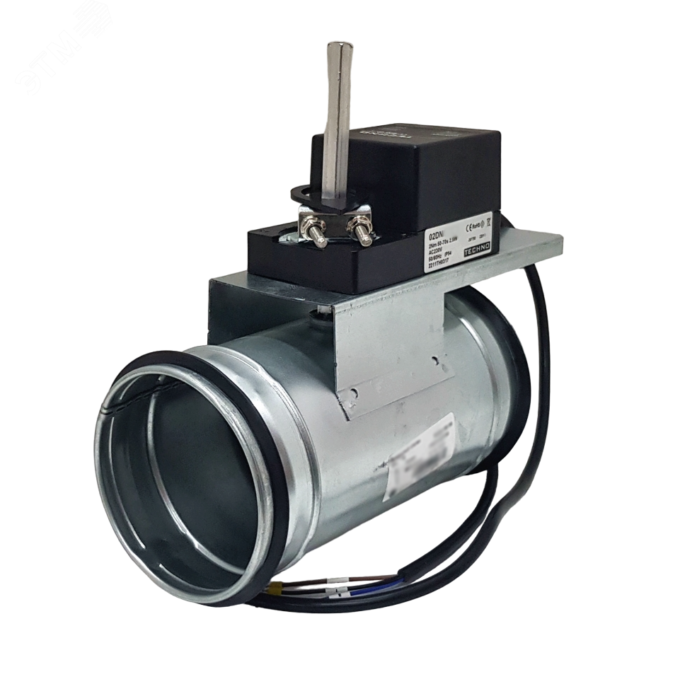 TECHNO TKD100-02DN/230V Регулирующая заслонка круглая, диам. 100мм с ...
