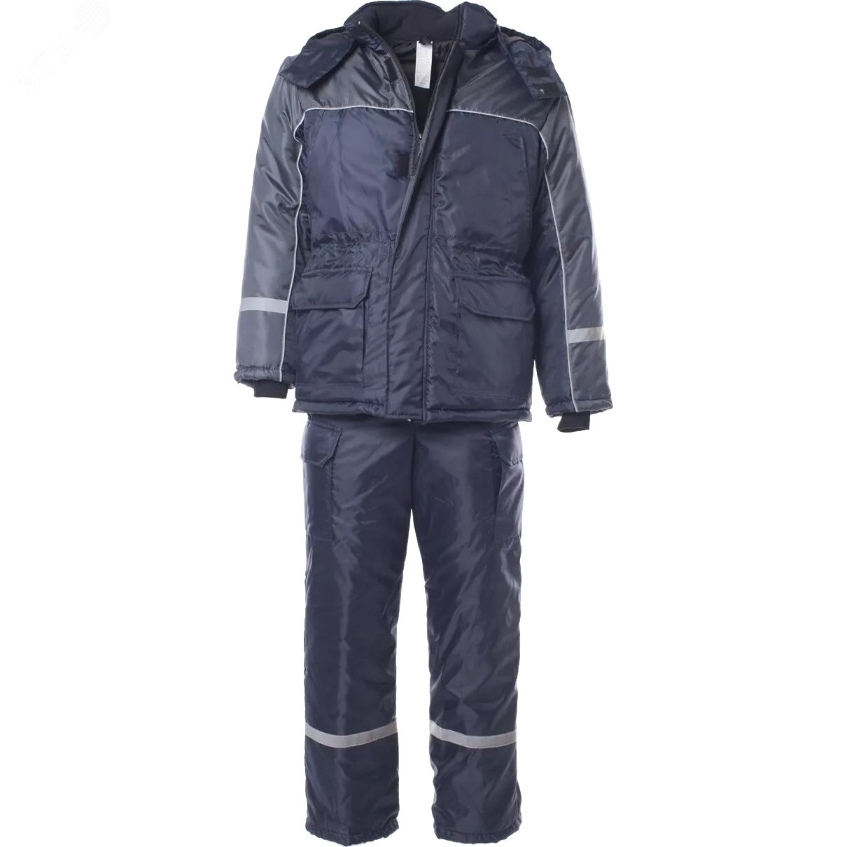 Изображение товара Зимний мужской костюм Балтика из ткани Оксфорд с капюшоном и светоотражающими элементами