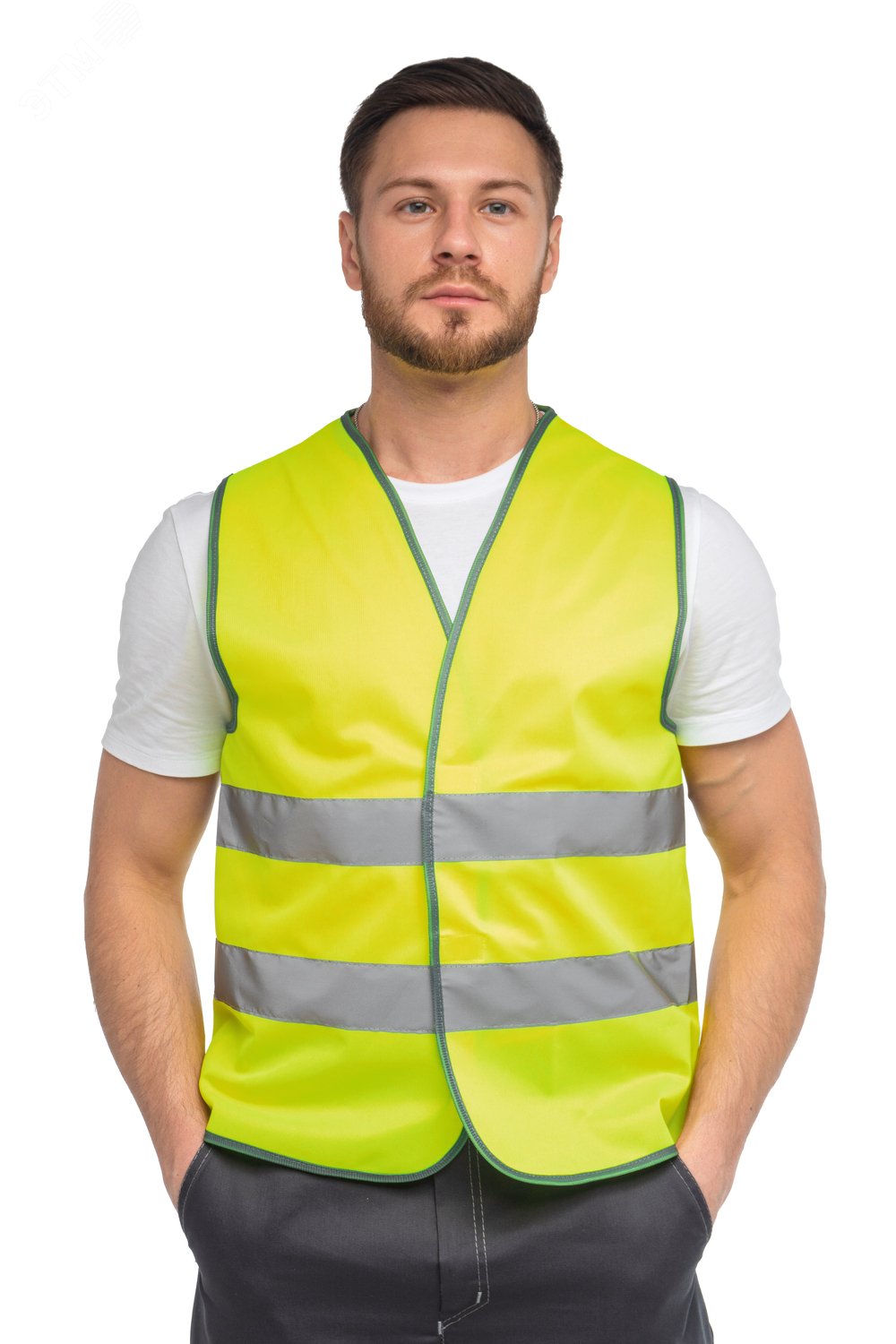 Изображение товара Жилет сигнальный арт J02 желтый для безопасной работы унисекс лето