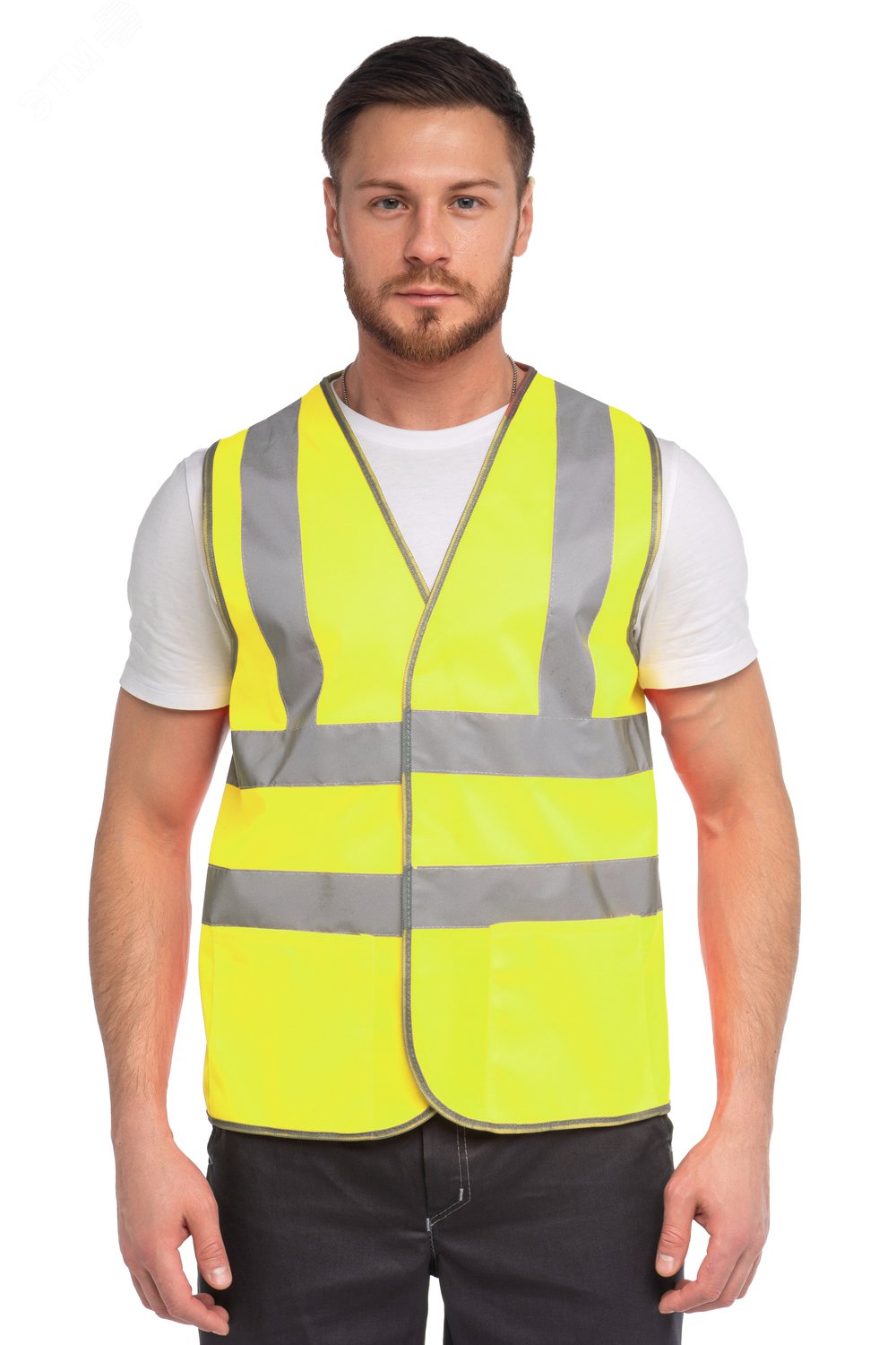 Изображение товара Жилет сигнальный арт J04К жёлтый флуоресцентный 2XL светоотражающий ГОСТ