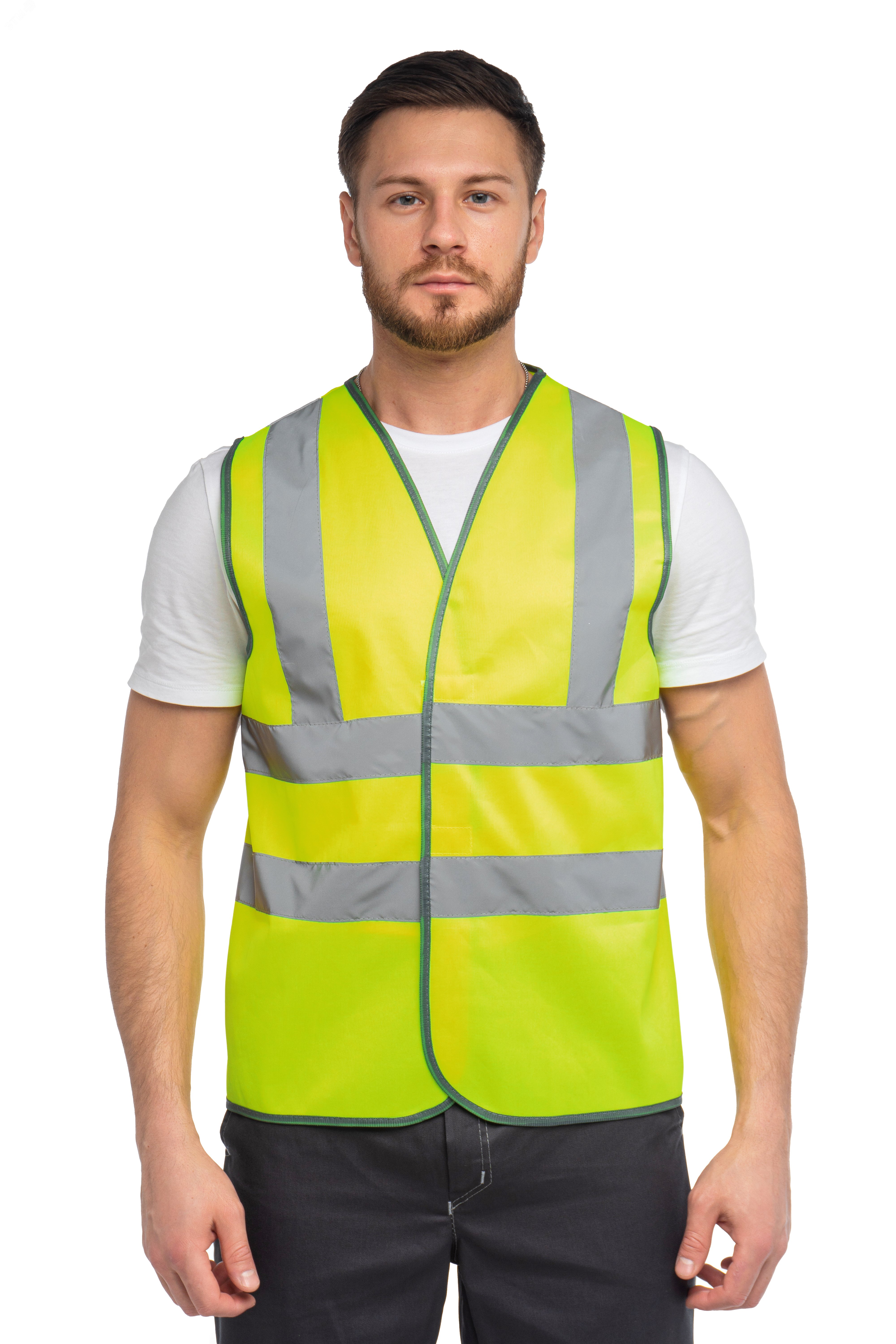 Изображение товара Жилет сигнальный арт. J04 цв. жёлтый флуоресцентный р. 4XL 128-132/170-188 (шт)