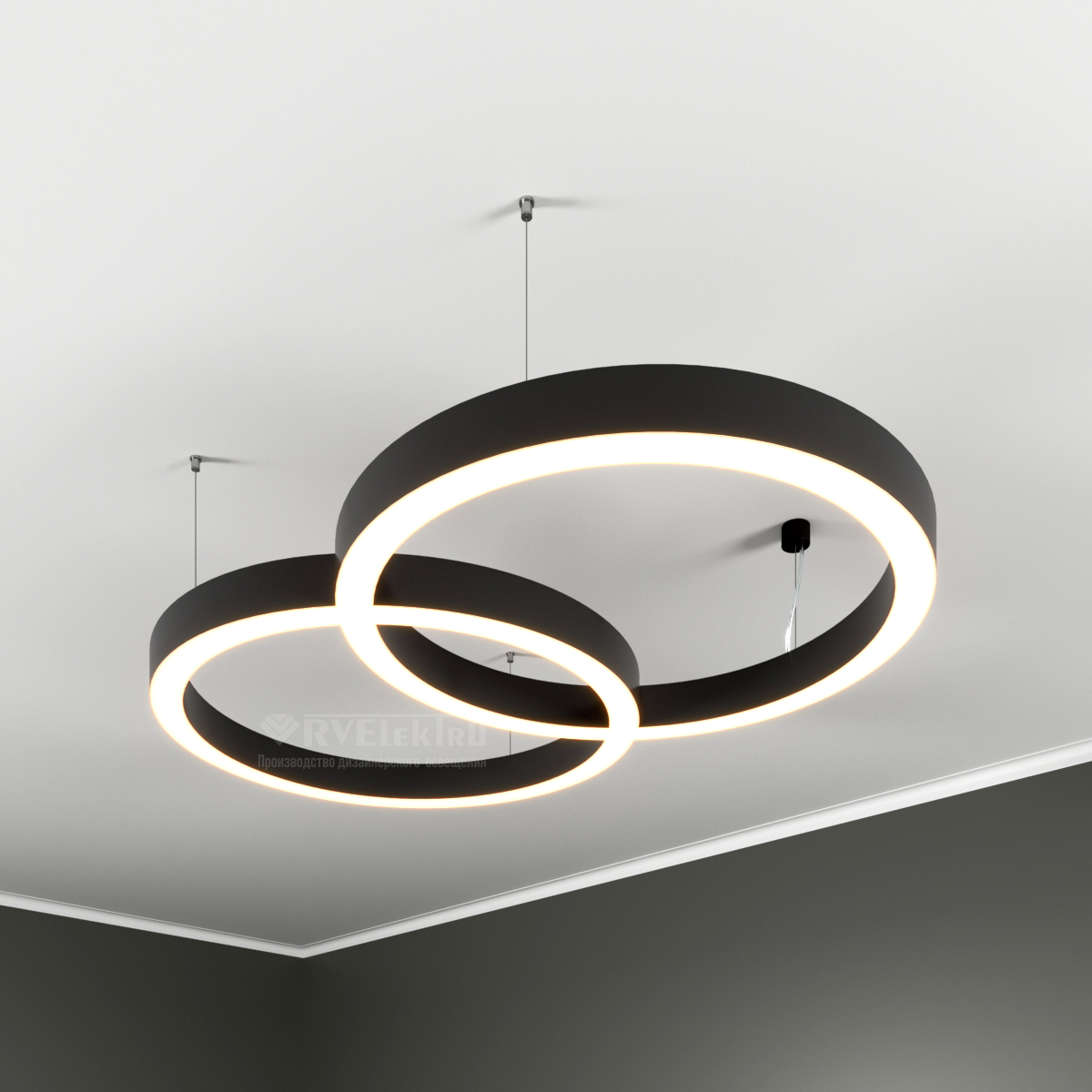 Светильник светодиодный RVE-LBX-CHAIN-2X-1625-P (Цепь из двух колец 1625х1000х70мм 148Вт Подвесной 4000К Белый)