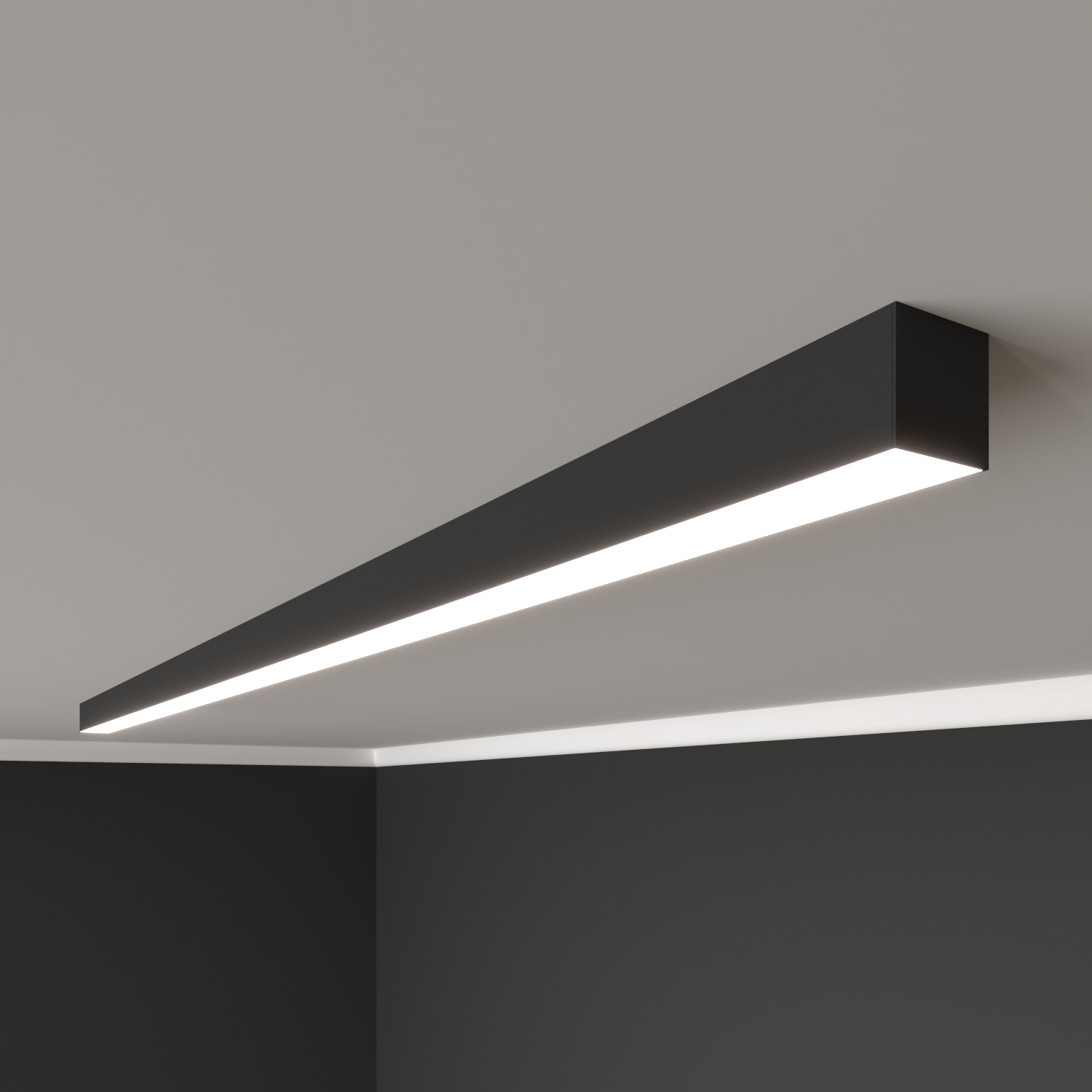 Светильник светодиодный RVE-PLS3535-1230-N (Линейный 1230x35х35мм 33Вт накладной 4000К Серый RAL9006 МУАР)